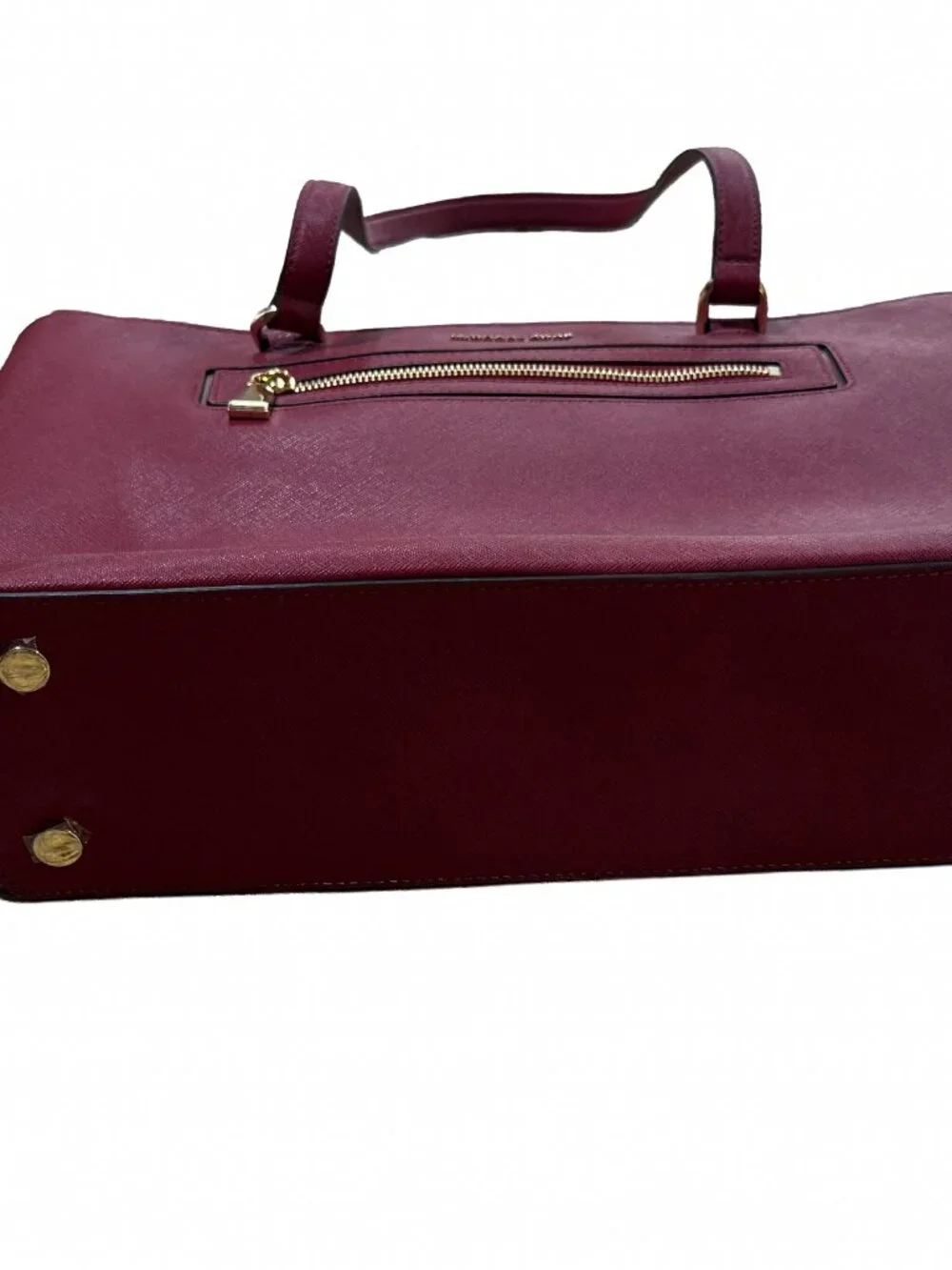 Michael Kors Sady Large Saffiano Leather Laptop Tote Bag Wine Red